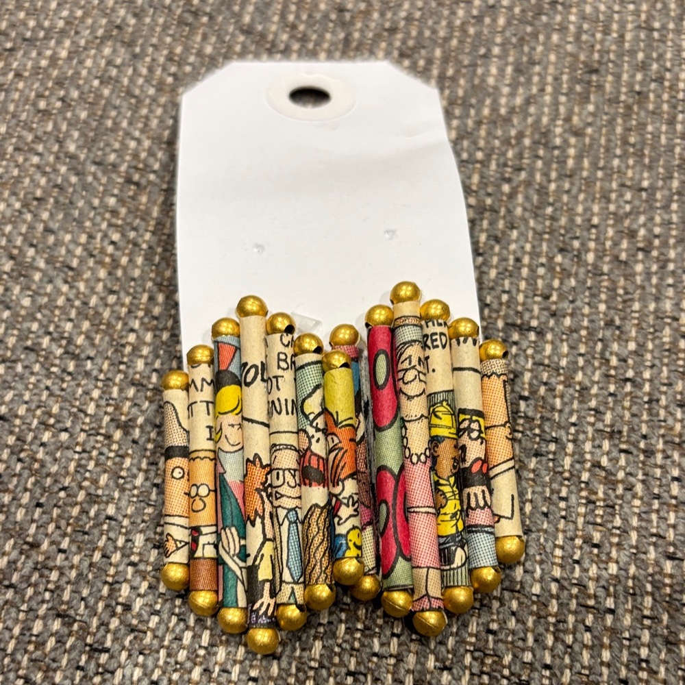 Hand crafter paper beaded Colorful Earrings
